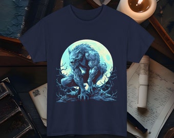 Vintage Werwolf-T-Shirt klassische Horror-Grafik-T-Stück Lykanthrop-Monster-Entwurf Unisex Casual Apparel Geek Geschenk