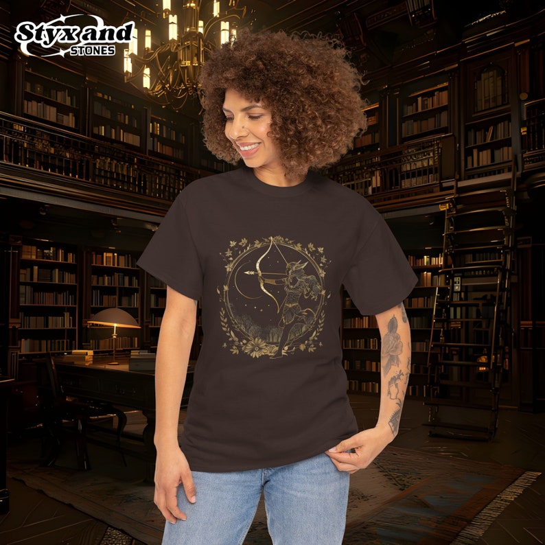 Artemis Goddess of the Hunt T-Shirt Greek Mythology Tee Archery Artemis Graphic Shirt Nature Lover Gift Unisex Goddess Apparel image 6