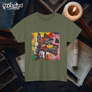 Camiseta abstracta para perros Diseño canino abstracto Graffiti inspirado Pet Lover Tee Arte callejero contemporáneo Camiseta artística única para animales Camiseta divertida para perros