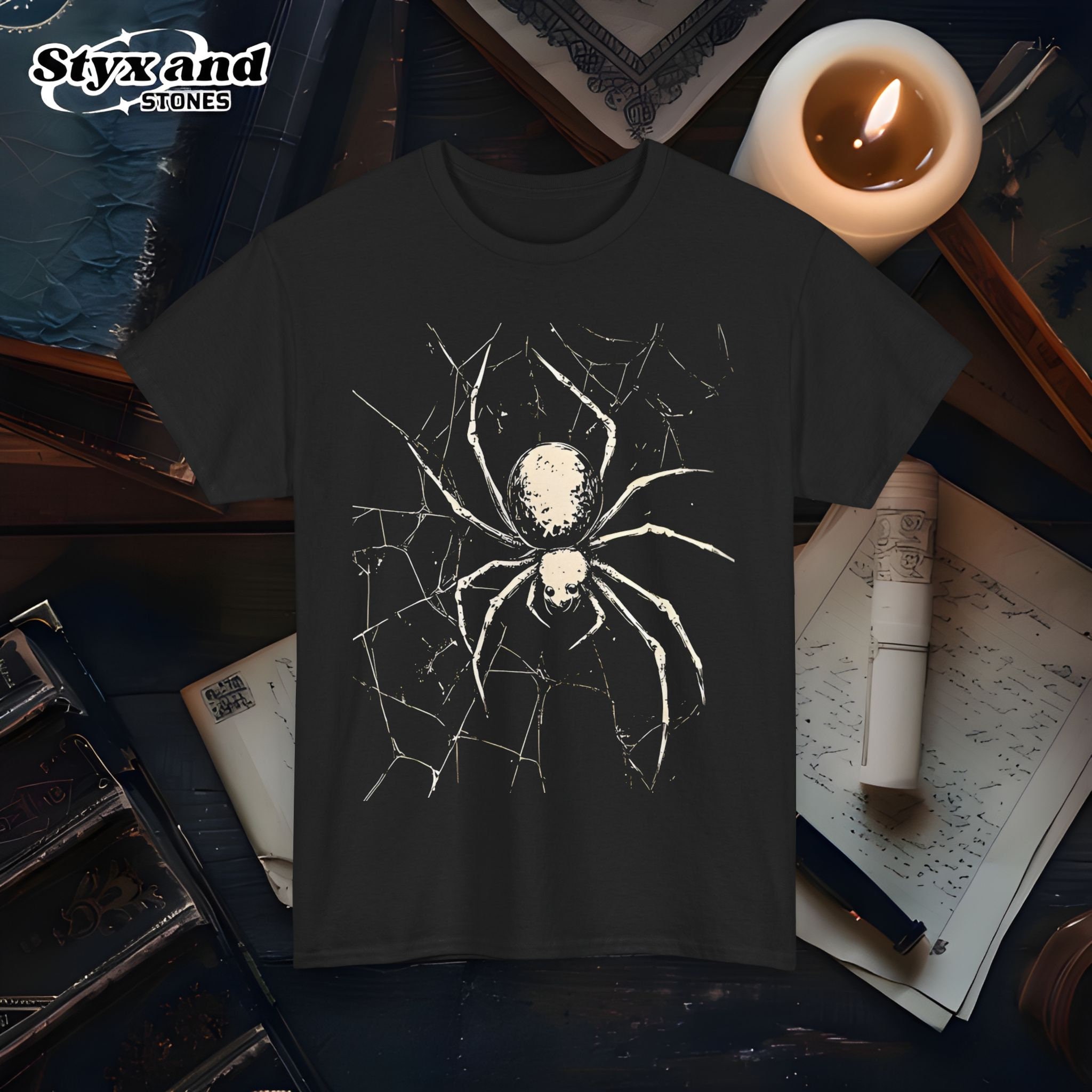 Spider Y2K Shirt Y2K Top Harajuku Goth Punk Tee Alternative