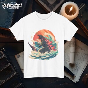 Vintage Godzilla T Shirt, Retro Kaiju Monster Tee, Anime Style Godzilla Shirt Gift for Movie Fans, Giant Lizard Graphic, Film Merchandise