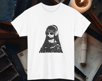 Nerdy Anime Girl Cyberpunk Graphic Tee Futuristic Manga Streetwear Neon Aesthetic Otaku T Shirt Cyberpunk Fashion Geeky Gamer Apparel