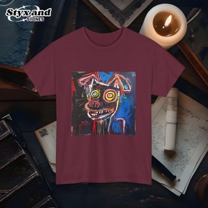 Abstract Dog T-Shirt Abstract Canine Design Graffiti Inspired Pet Lover Tee Contemporary Street Art Unique Artistic Animal Tee Funny Dog Tee