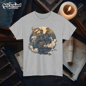 Drachen Grafik T-Shirt Fantasy T-Shirt Einzigartiges Drachen Kunst Fabelwesen Shirt Unisex Drache Geschenk für Fantasy Liebhaber Drachen Shirt