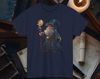Old Wizard Cartoon Mystical Tee Shirt Unisex Fantasy Graphic Tee Wizard Fan Gift Magical Character Shirt  Fantasy Novelty Elfin Dwarf Shirt