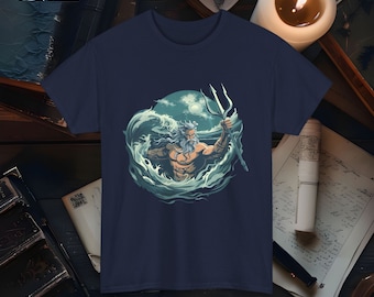 Poseidon God of the Sea T-Shirt Greek Mythology Ocean Tee Trident Poseidon Graphic Shirt Nautical Themed Gift Unisex Apparel