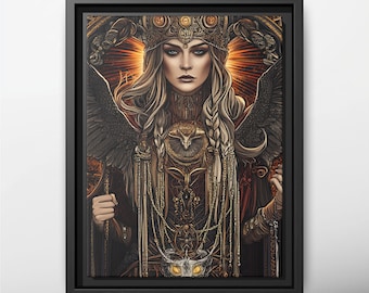Freya Norse Goddess, Art Nouveau Print, Norse Goddess of Love and Fertility, Norse Mythology Poster, Divine Feminine Art