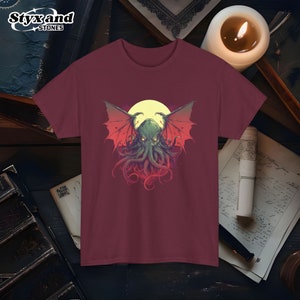 Eldritch Cthulhu Tee Shirt Unique Lovecraftian Horror Graphic T-Shirt Cosmic Horror Art Apparel Unisex Soft Cotton Top Horror Tee Shirt