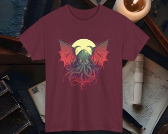Camiseta Eldritch Cthulhu Camiseta única con gráfico de terror lovecraftiano Ropa de arte de terror cósmico Camiseta de algodón suave unisex Camiseta de terror