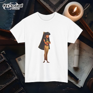 Cartoon Cleopatra T-Shirt Ancient Egypt Queen Graphic Tee Fun Egyptian Pharaoh Shirt Unisex History Lover Apparel Gift for Egypt Enthusiasts