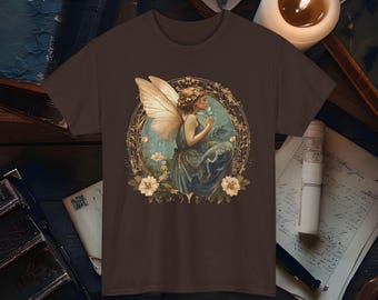 Handmade Fairy Graphic T-Shirt Enchanted Forest Whimsical Fairy Tee Custom Fairy Art Shirt Magical Fantasy Apparel Gift for Fairy Lovers