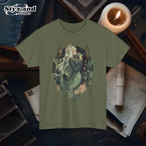 Mermaid Fantasy Graphic Tee Cute Fairycore Princess Shirt Mermaid T-Shirt Unique Cute Mermaid Skirt Figurine Art Tee Gift for Mermaid Lovers