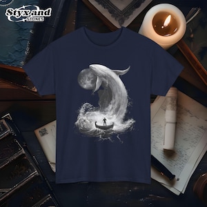 Moby Dick Vintage Design Graphic Tee Classic Literature T Shirt for Book Lovers Retro Whale Art Shirt Vintage Literature Tee Moby Dick Shirt