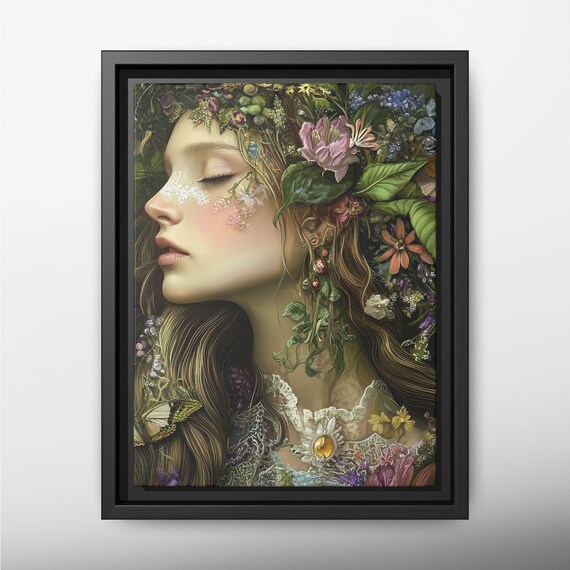 Garden Goddess Fairy Tale Canvas Art, Whimsical Nature  display picture 1