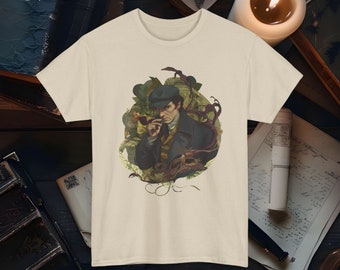 Sherlock Holmes and Watson, Arthur Conan Doyle Graphic Tee, Mystery Detective Inspired, Baker Street Book Lover, Classic Literature Art Gift