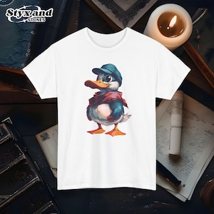 Bonita camiseta gráfica vintage de dibujos animados de pato, regalo de peluche de pato real para amantes de los animales, amantes de las aves, programa de televisión de dibujos animados retro, regalos de patito para mujeres