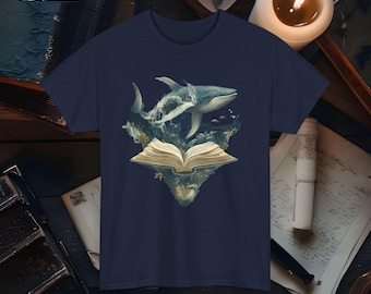 Moby Dick Vintage Design Graphic Tee Classic Literature T Shirt for Book Lovers Retro Whale Art Shirt Vintage Literature Tee Moby Dick Shirt