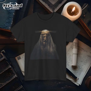 Shroud of Turin Holy Face Jesus Burial Graphic Tshirt Christian Biblical Figure Face of Jesus Holy Shroud Artwork Religious Catholic Gift