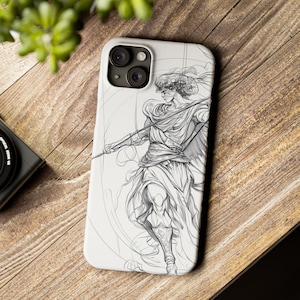 Achilles Phone Case | Greek Mythology Art | Ancient Greek Print | Single Line Art Book Phone Case | Literary Aesthetic Dark Academia Gift