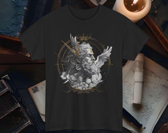 Vintage Zeus Greek God T-Shirt Mythology Graphic Tee Thunderbolt Zeus Shirt Greek Pantheon Apparel Ancient Greece Gift God of Thunder Tee