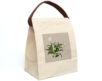 Peace Lily by ASEL Canvas Lunch Bag With Strap