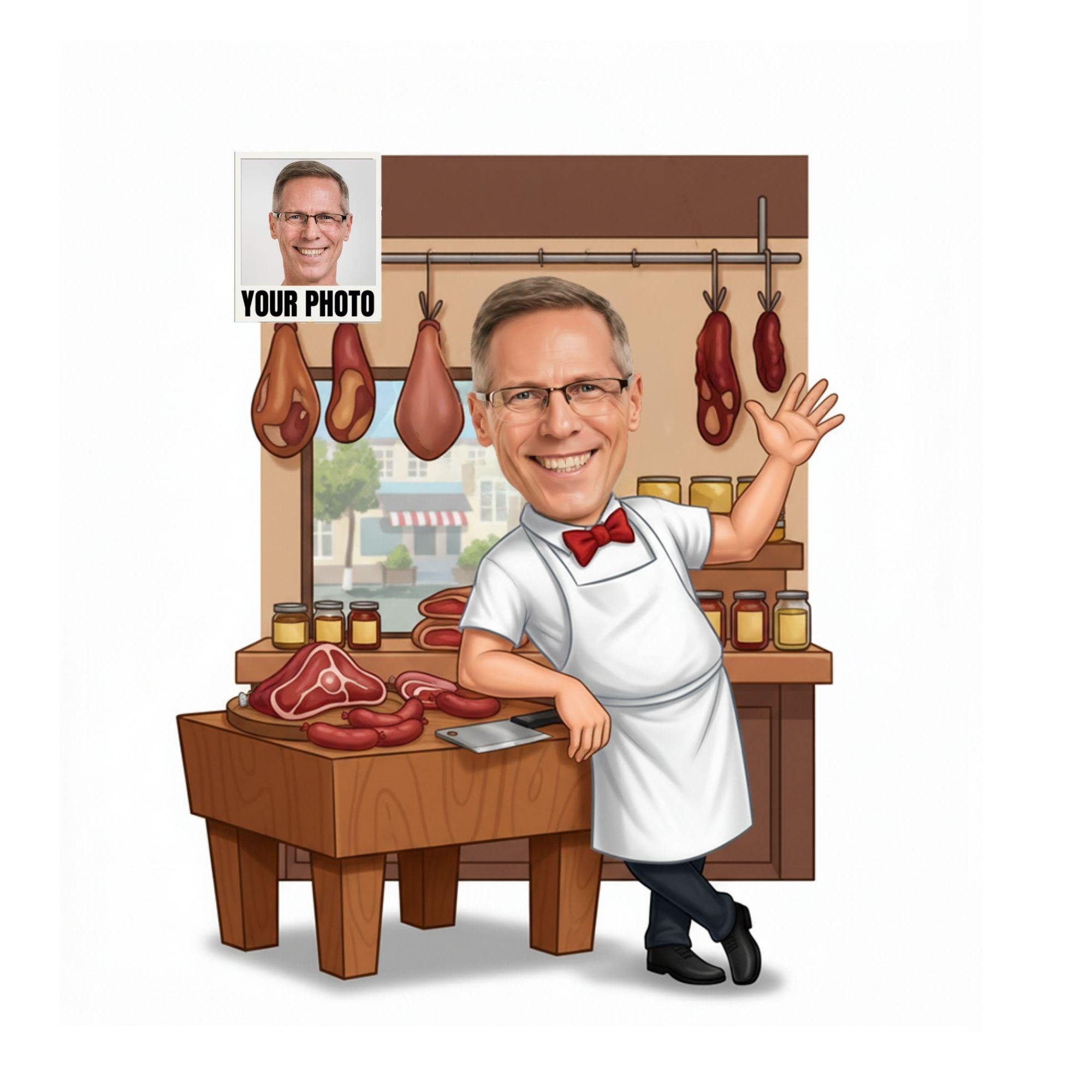 Custom Butcher Caricature from photo