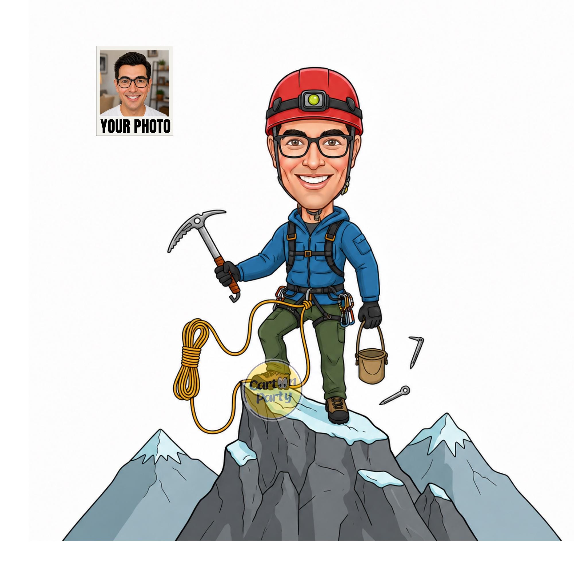 Climber Caricature from Photo from photo