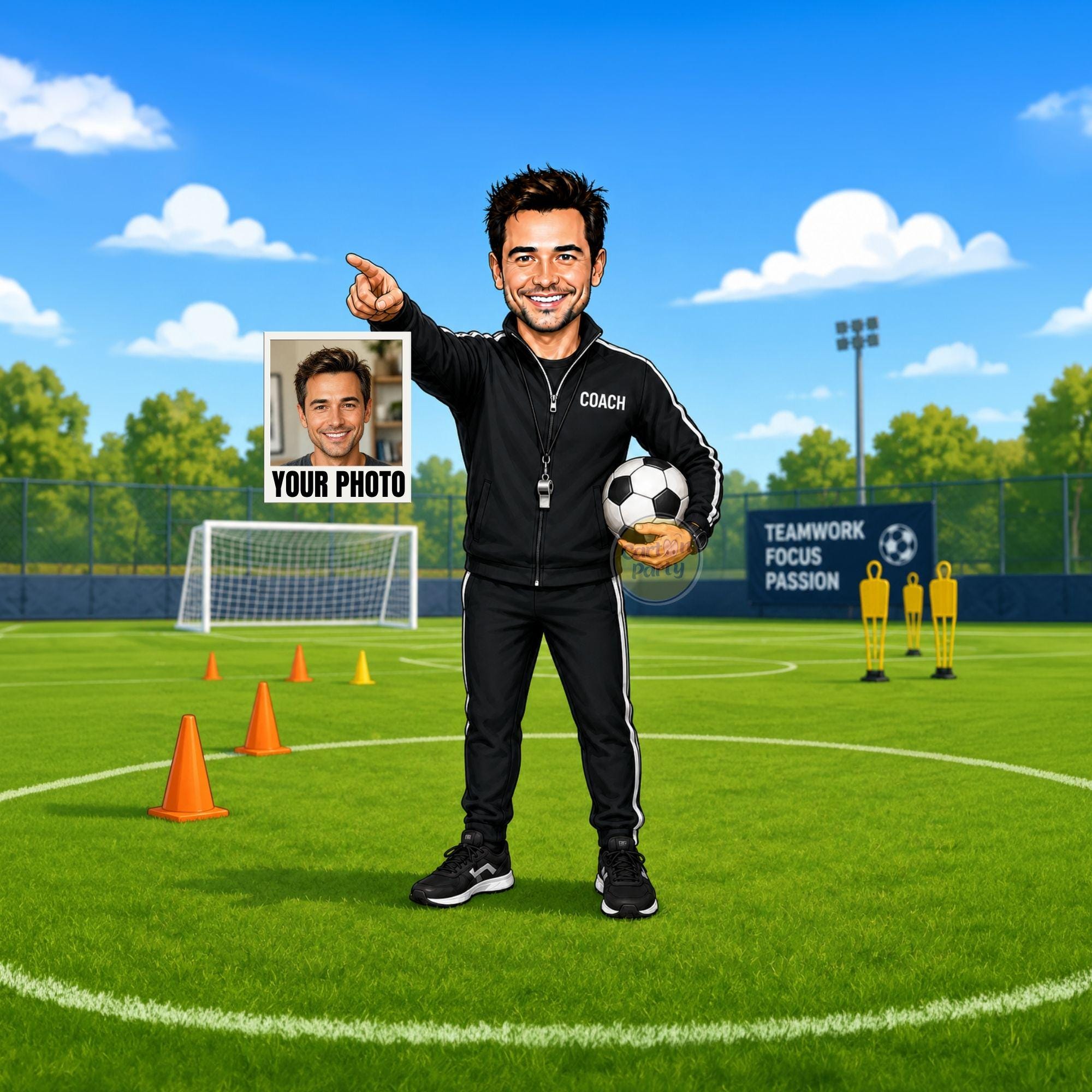 Football Coach Caricature from Photo from photo