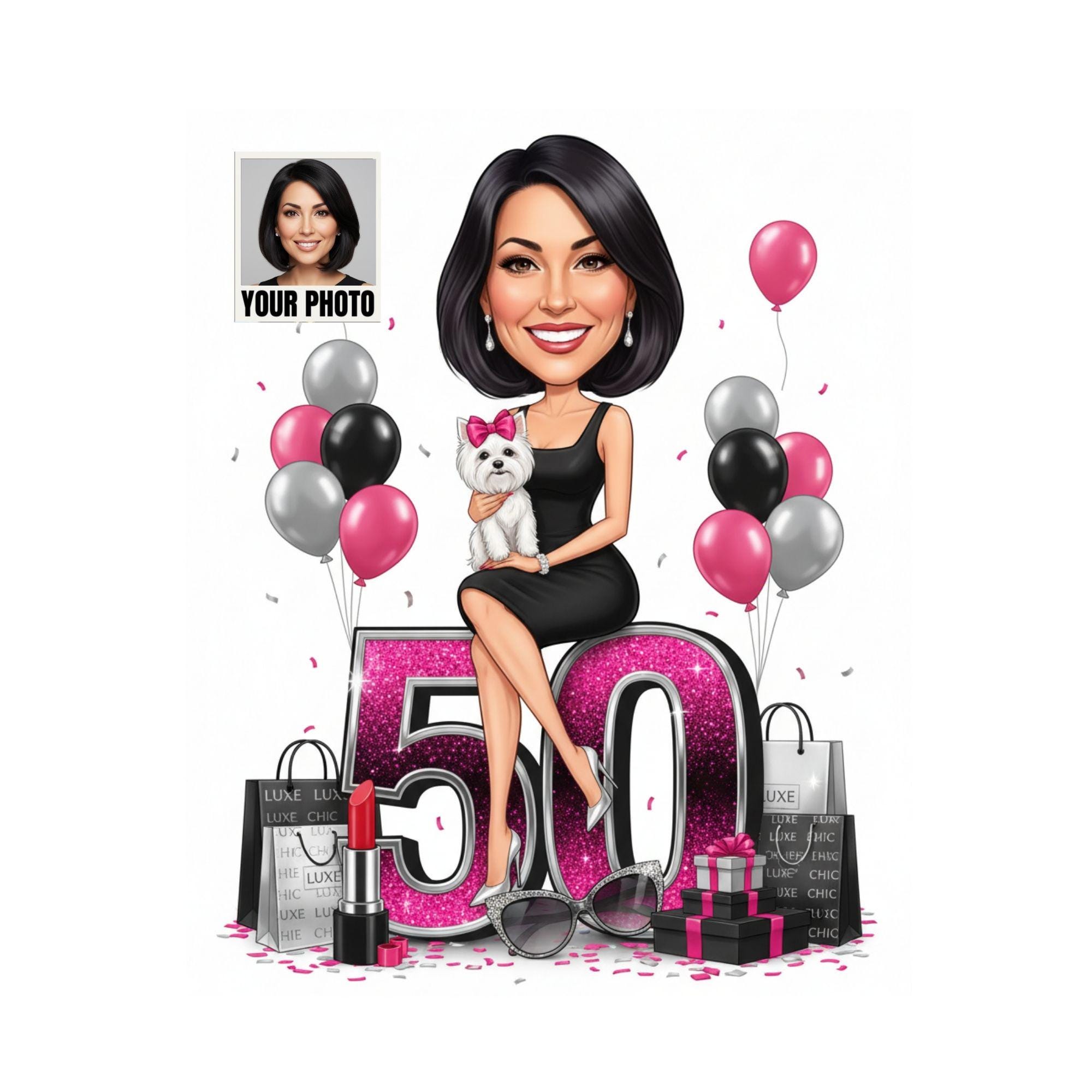 Custom 50th Cartoon Portrait from photo