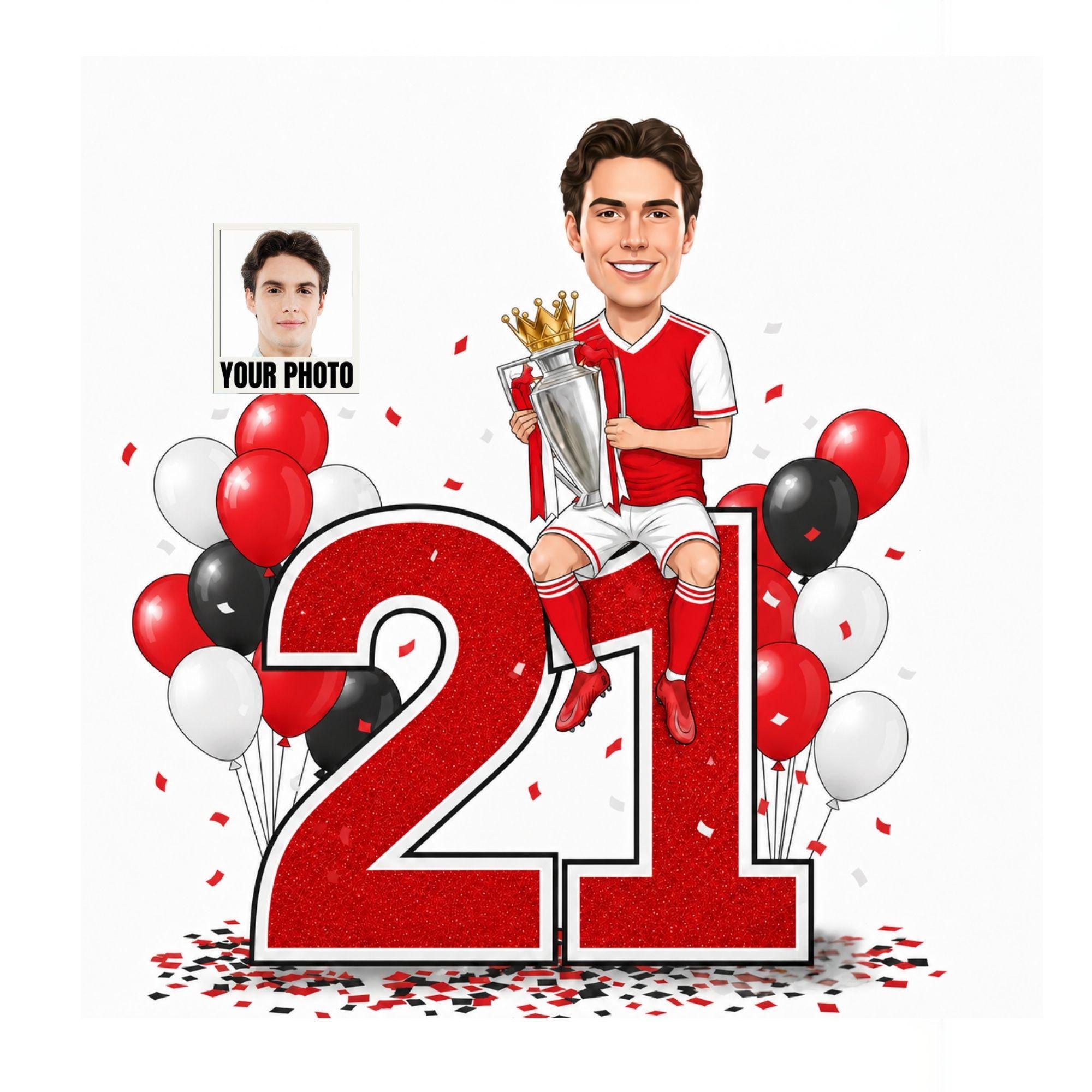Personalised Football Cartoon Portrait from photo