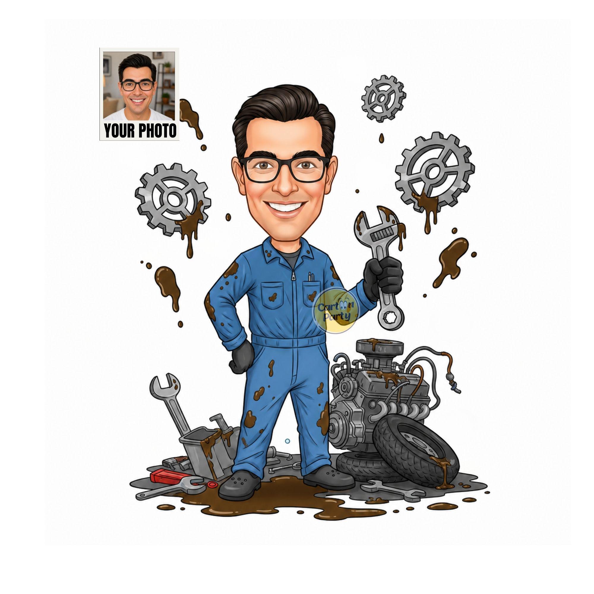 Mechanic Caricature from Photo from photo