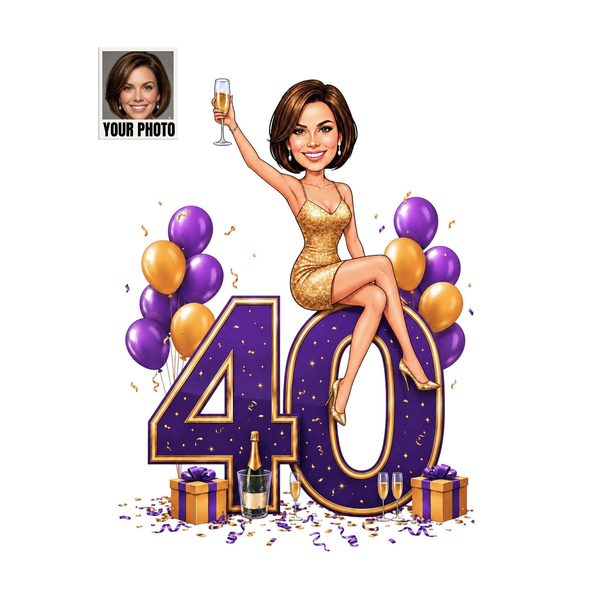 40th Birthday Caricature from Photo from photo