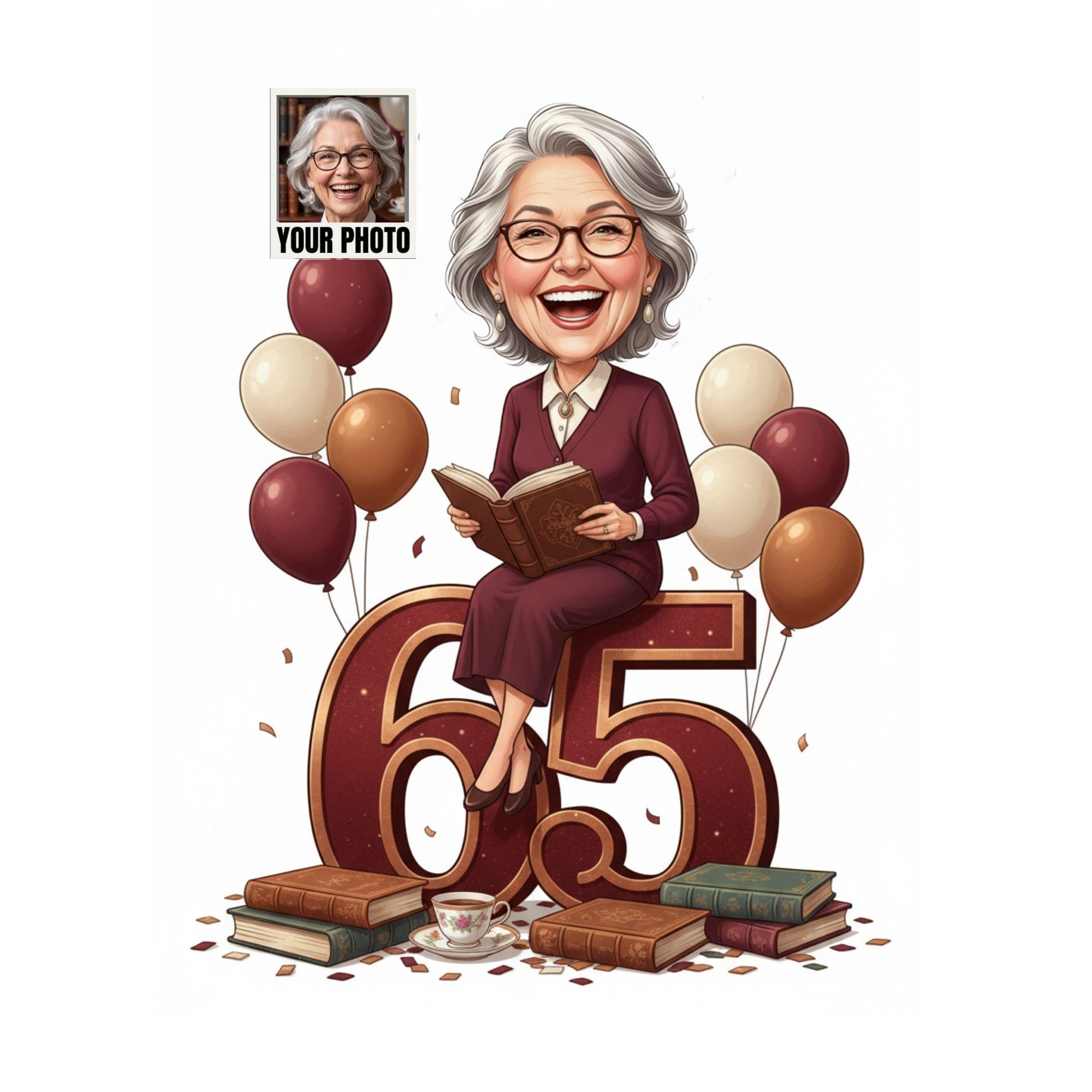 Custom 65th Cartoon Portrait from photo