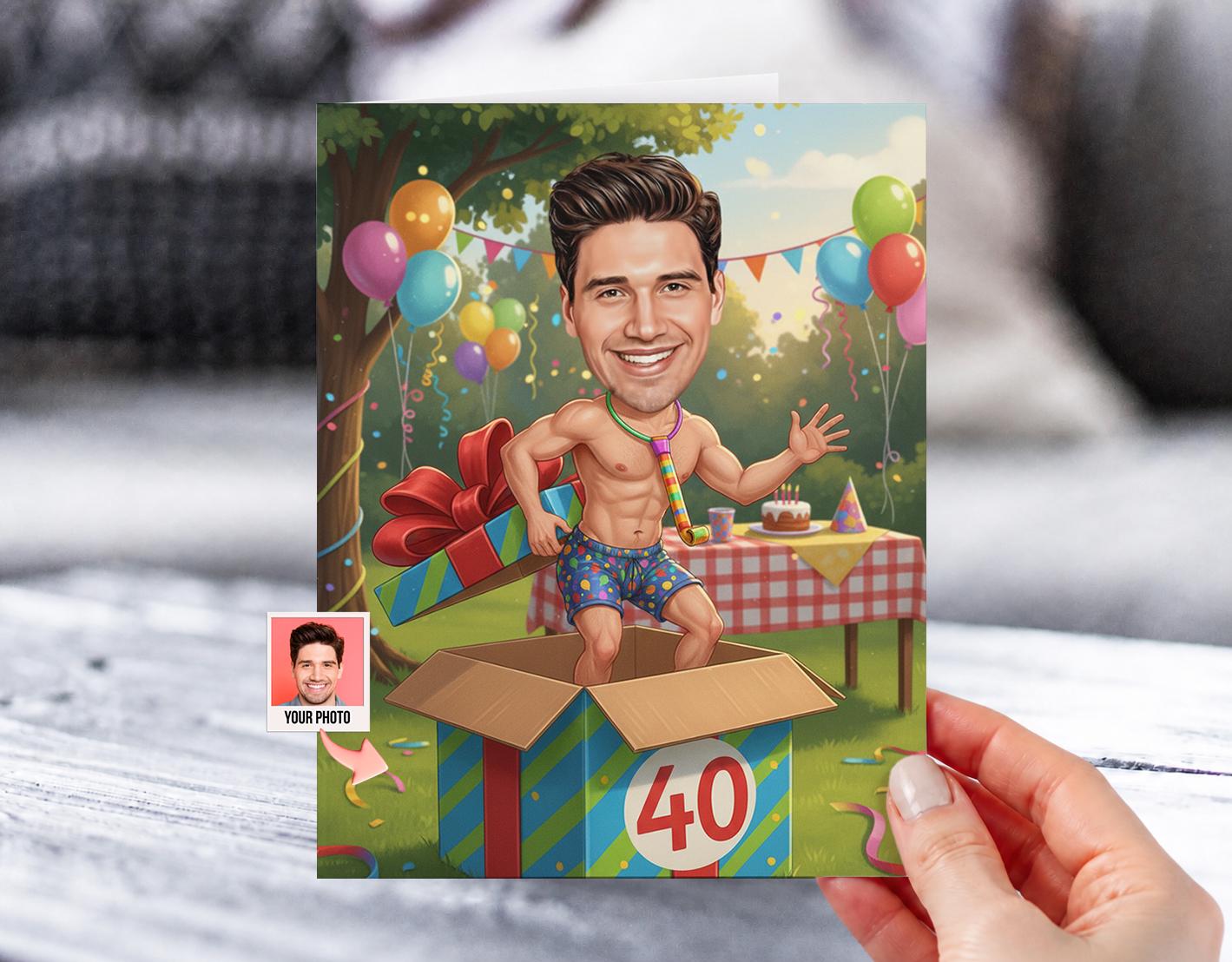 Custom 40th Cartoon Portrait from photo