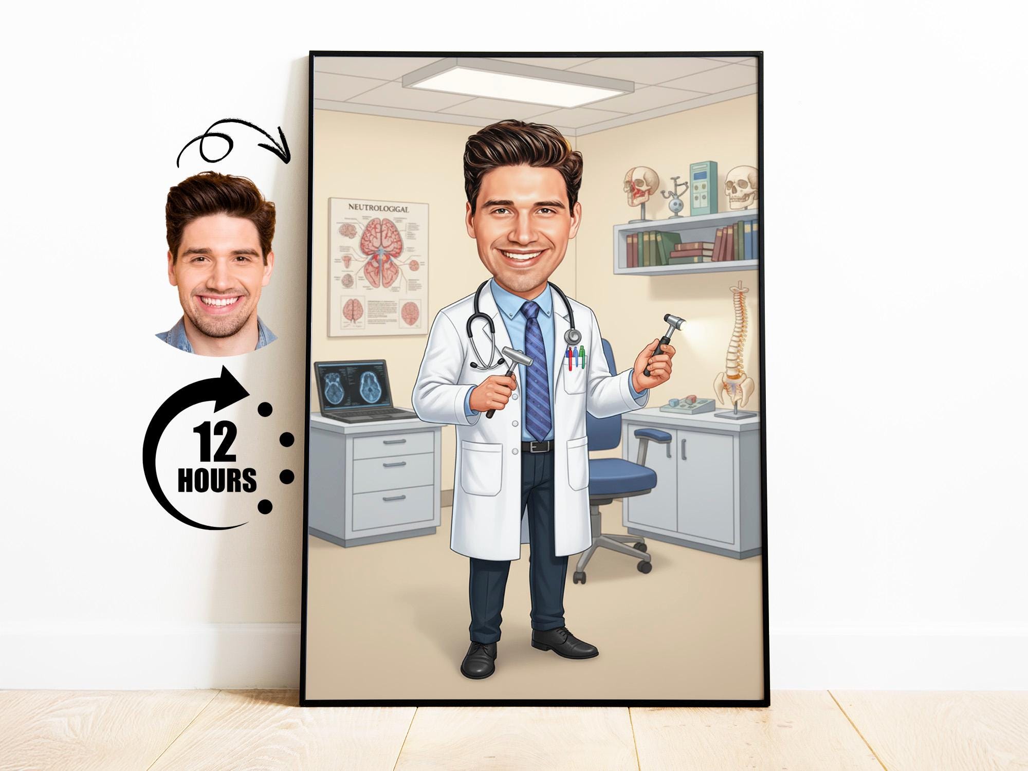 Neurologist Caricature from Photo from photo