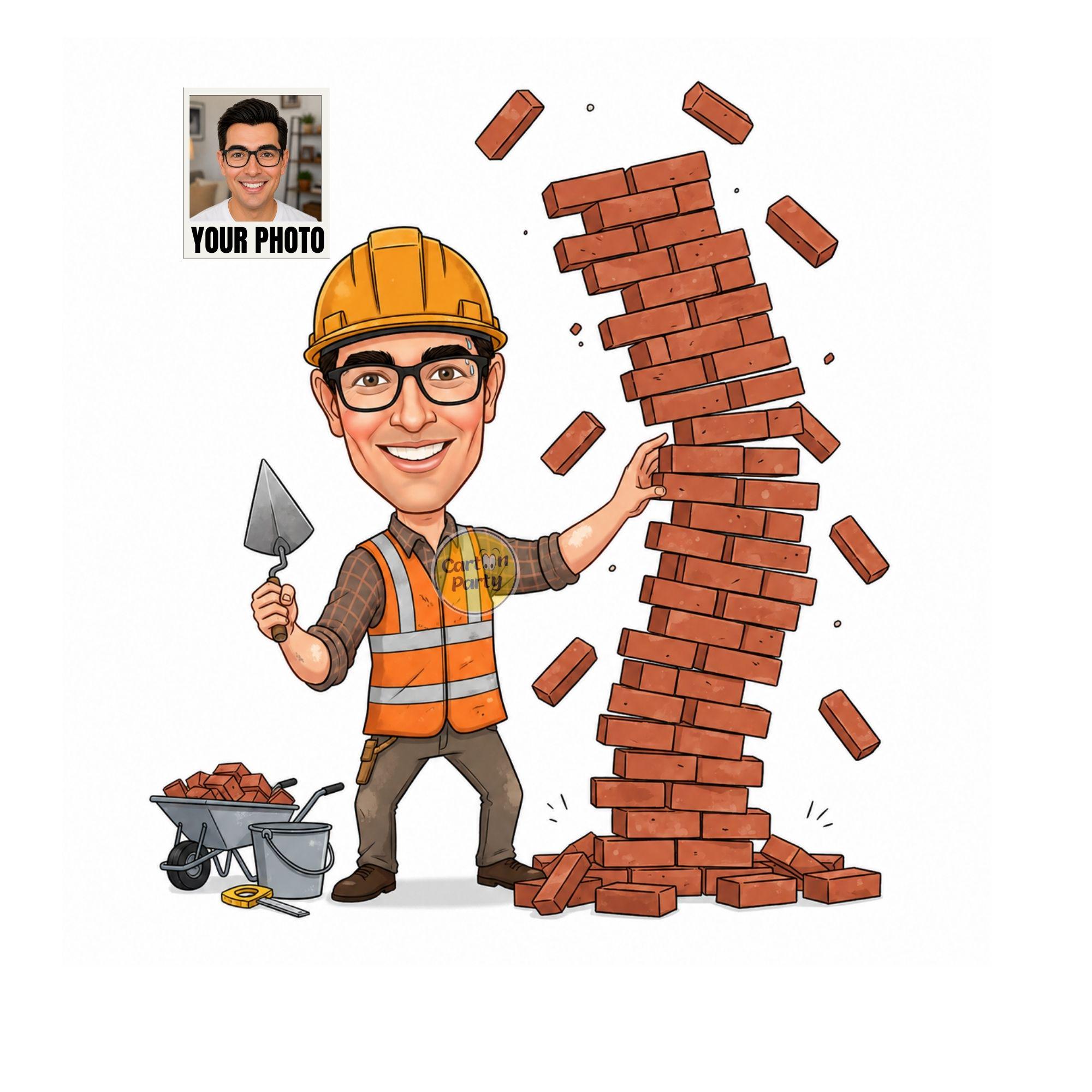 Builder Caricature from Photo from photo