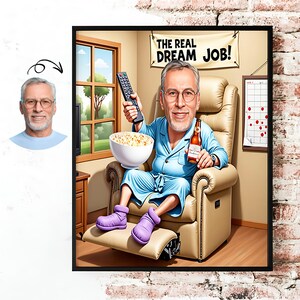 Caricature drôle de cadeau de retraite | Téléchargement numérique pour oeuvres d'art murales, cartes de voeux, tasses | Décoration personnalisée pour la fête de la retraite