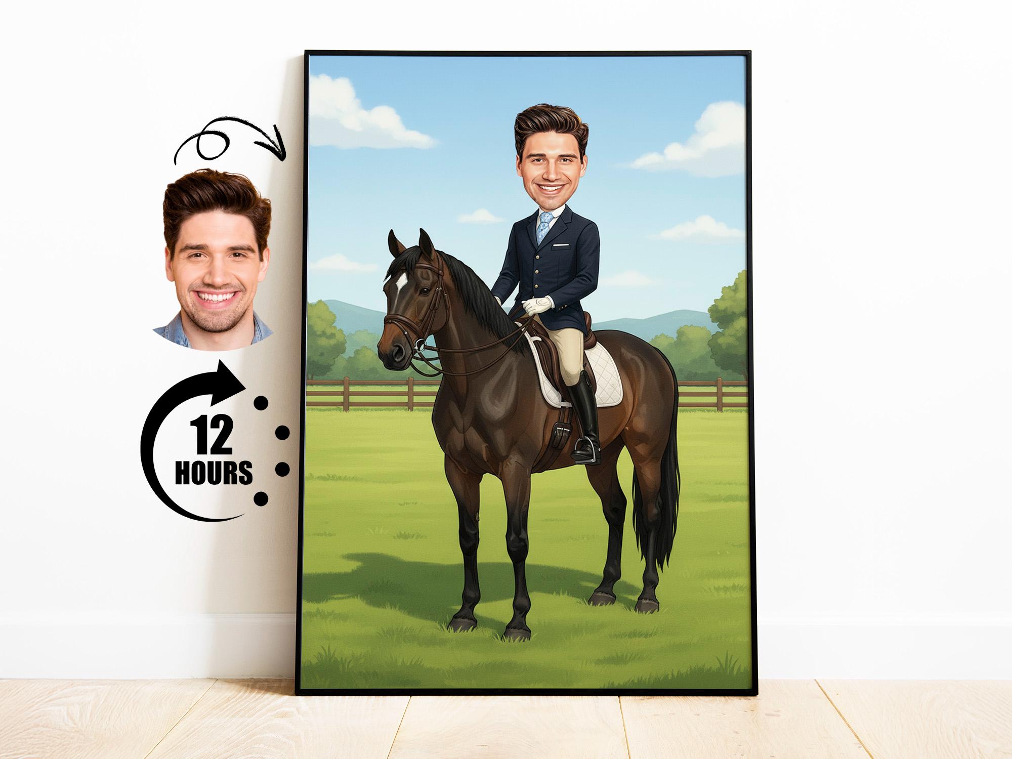 Horse Rider Caricature from Photo from photo