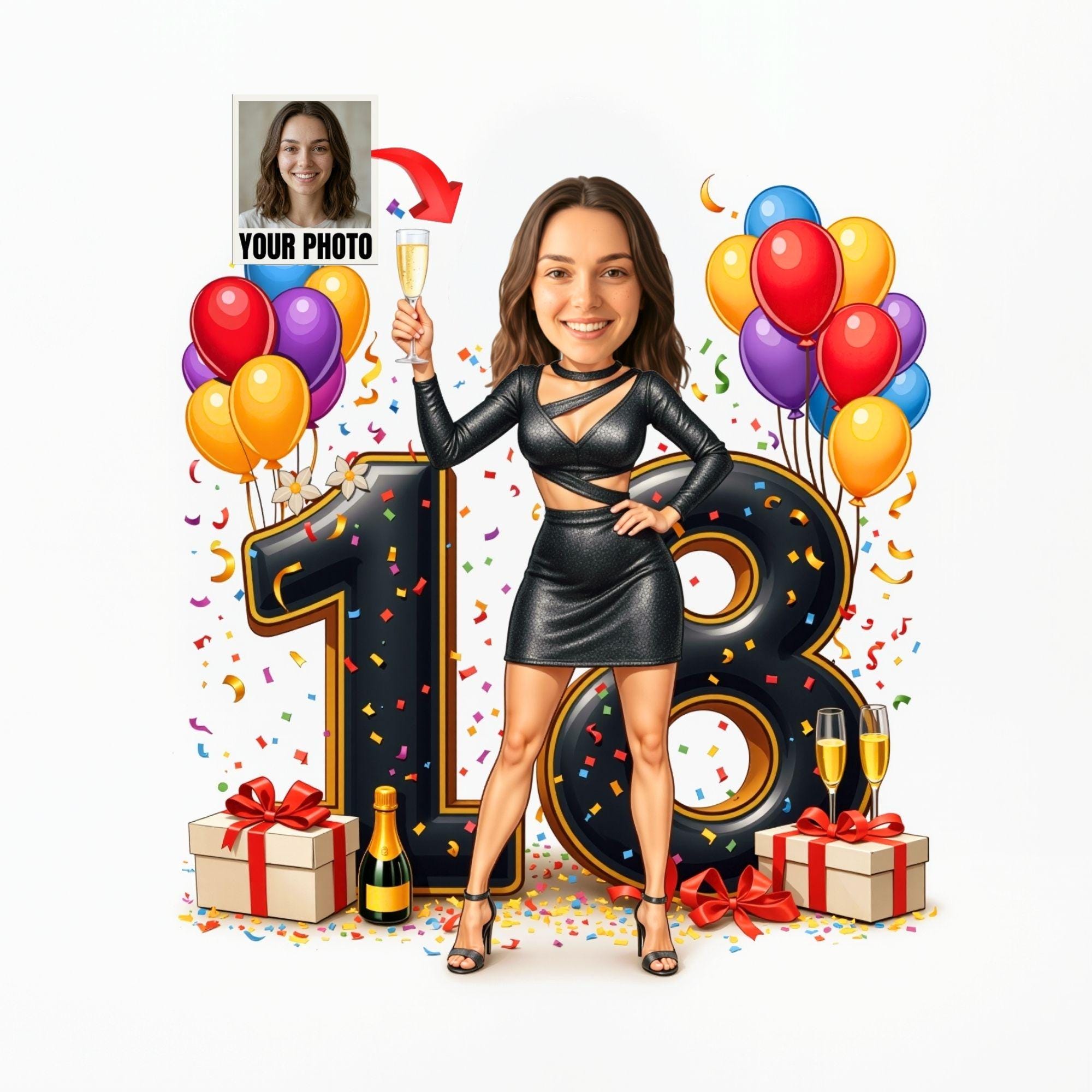 18th Birthday Caricature from Photo from photo