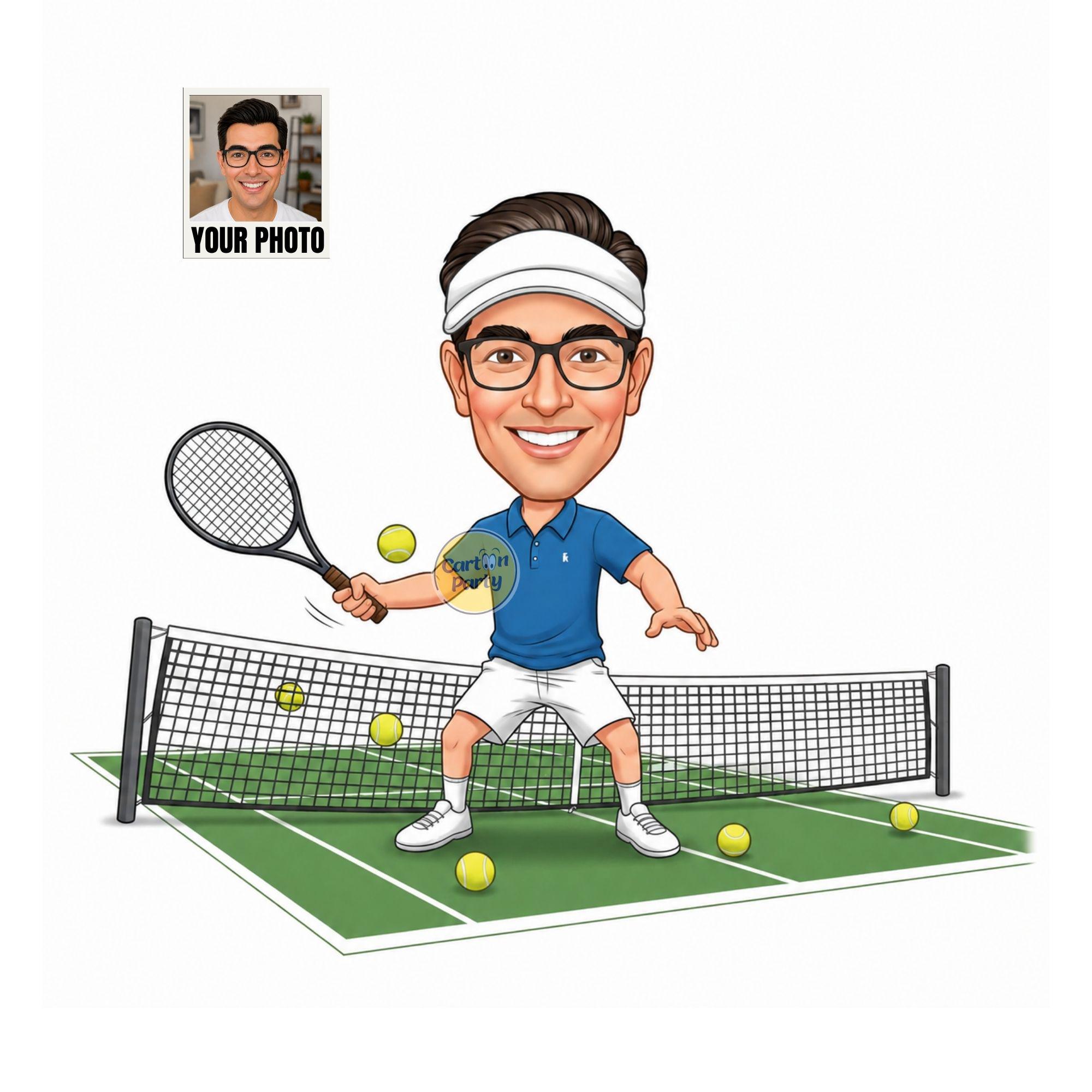 Tennis Player Caricature from Photo from photo
