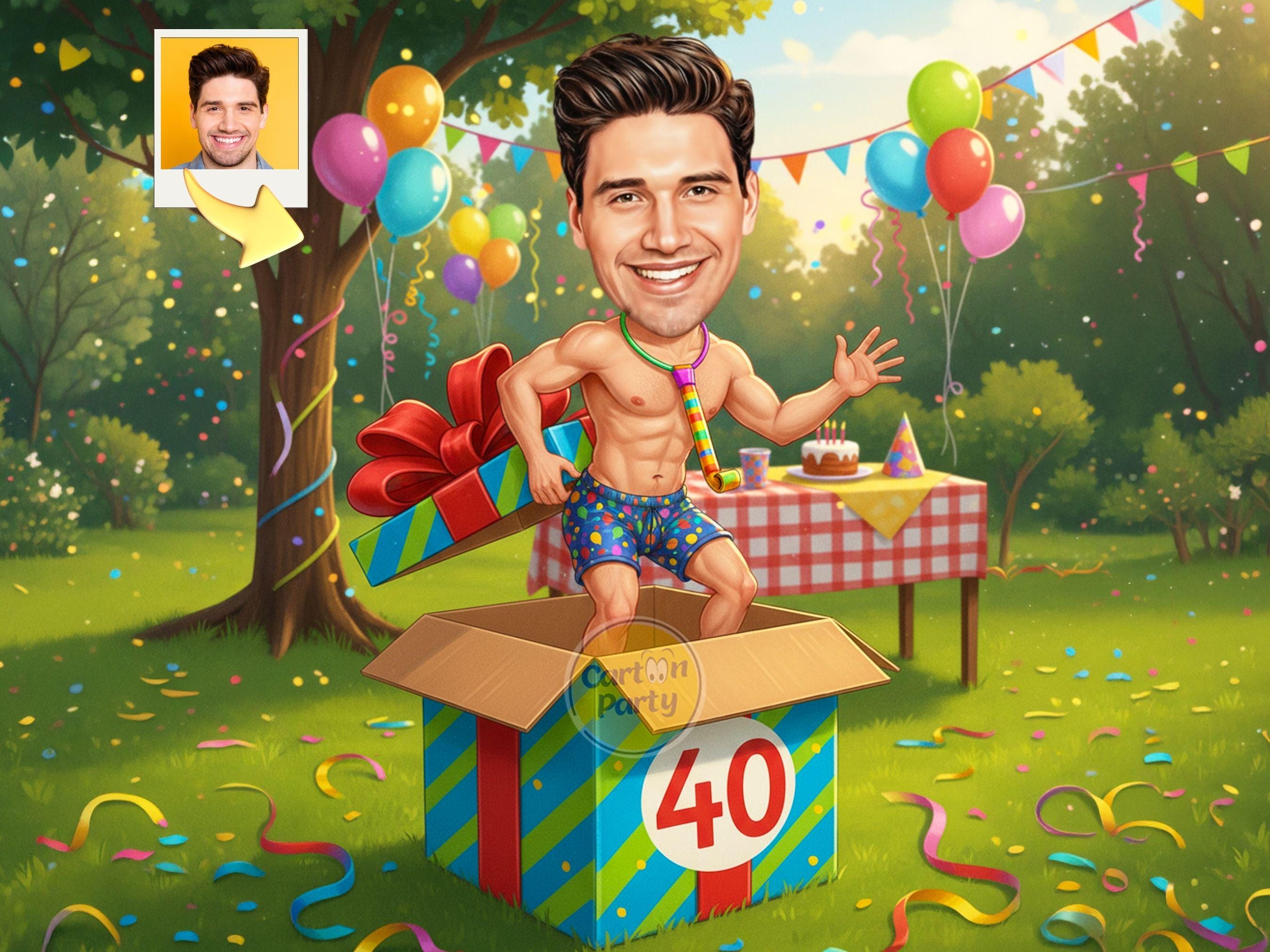 Funny 40th Birthday Portrait from photo