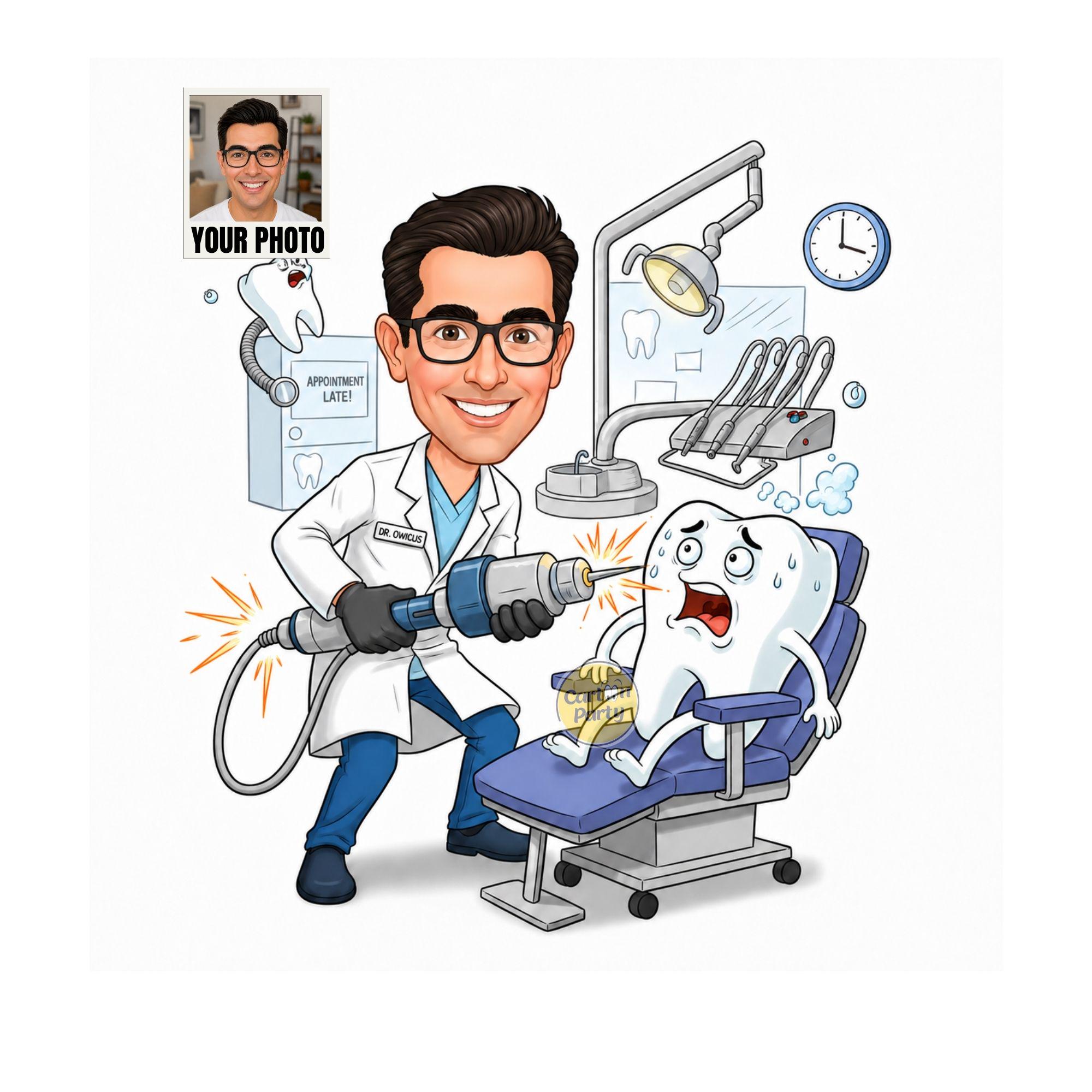 Dentist Caricature from Photo from photo