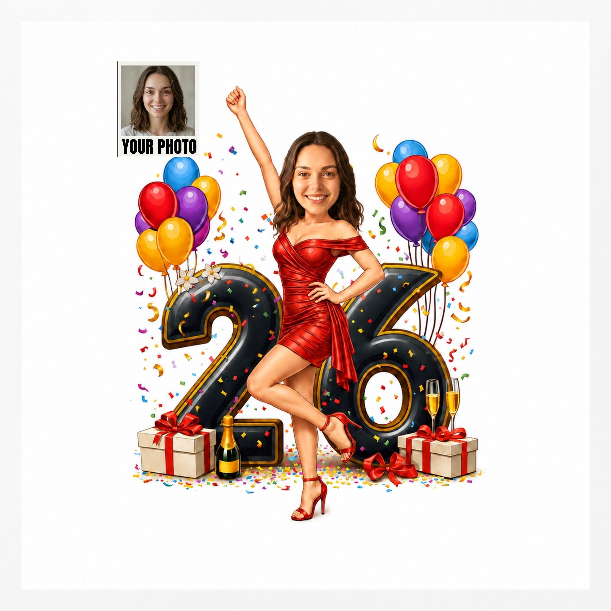 26th Birthday Cartoon Portrait from photo