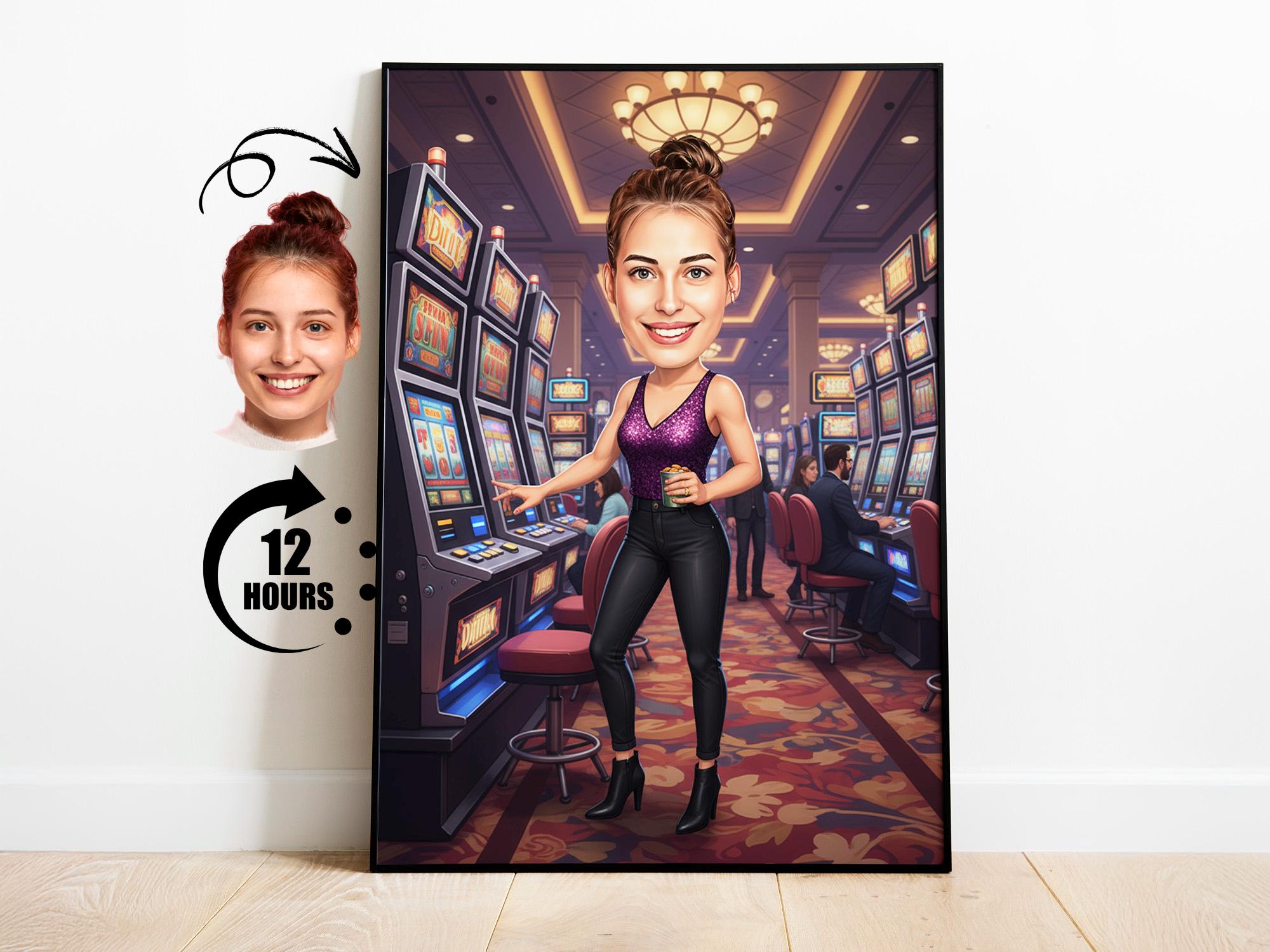 Slot Machine Caricature Woman from photo