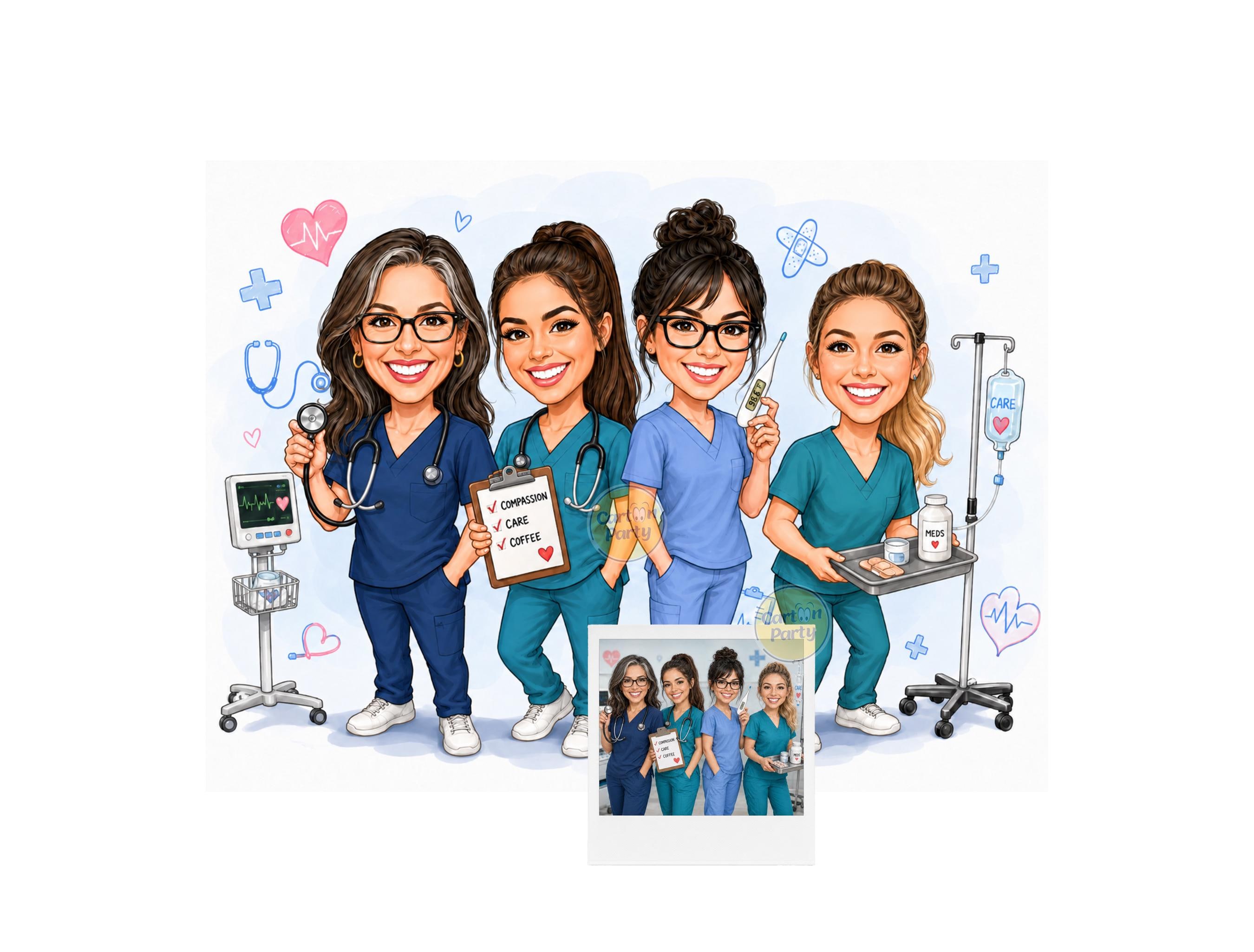 Group Caricature from Photo from photo