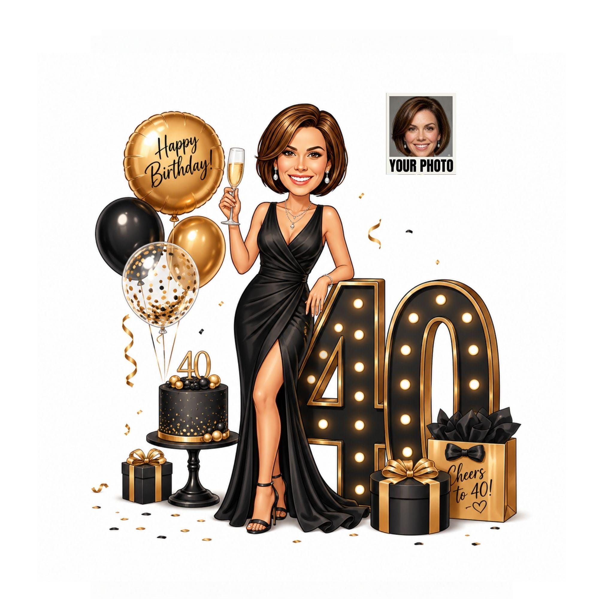 40th Birthday Caricature from photo