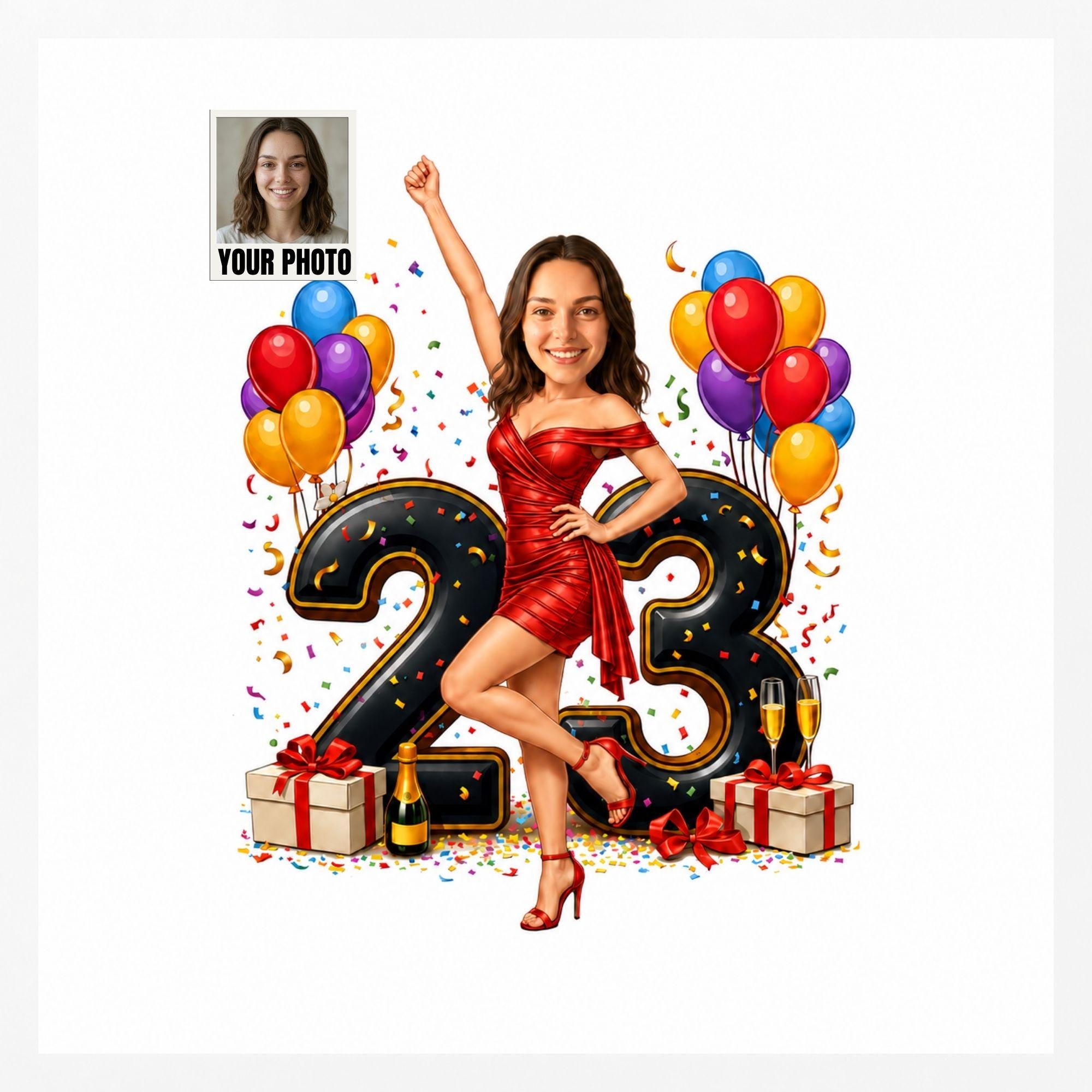 23rd Birthday Cartoon Portrait from photo