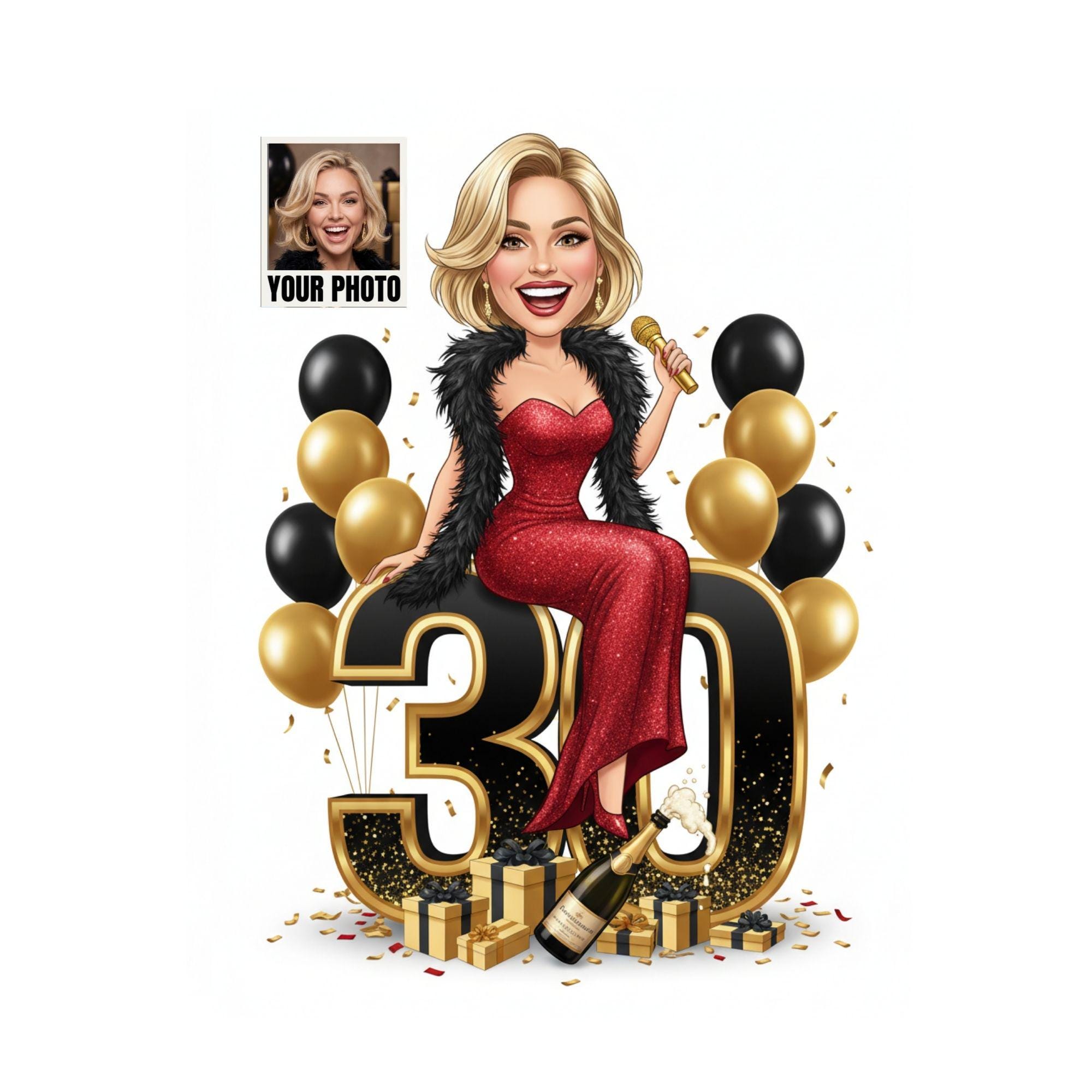 Custom 30th Birthday Portrait from photo