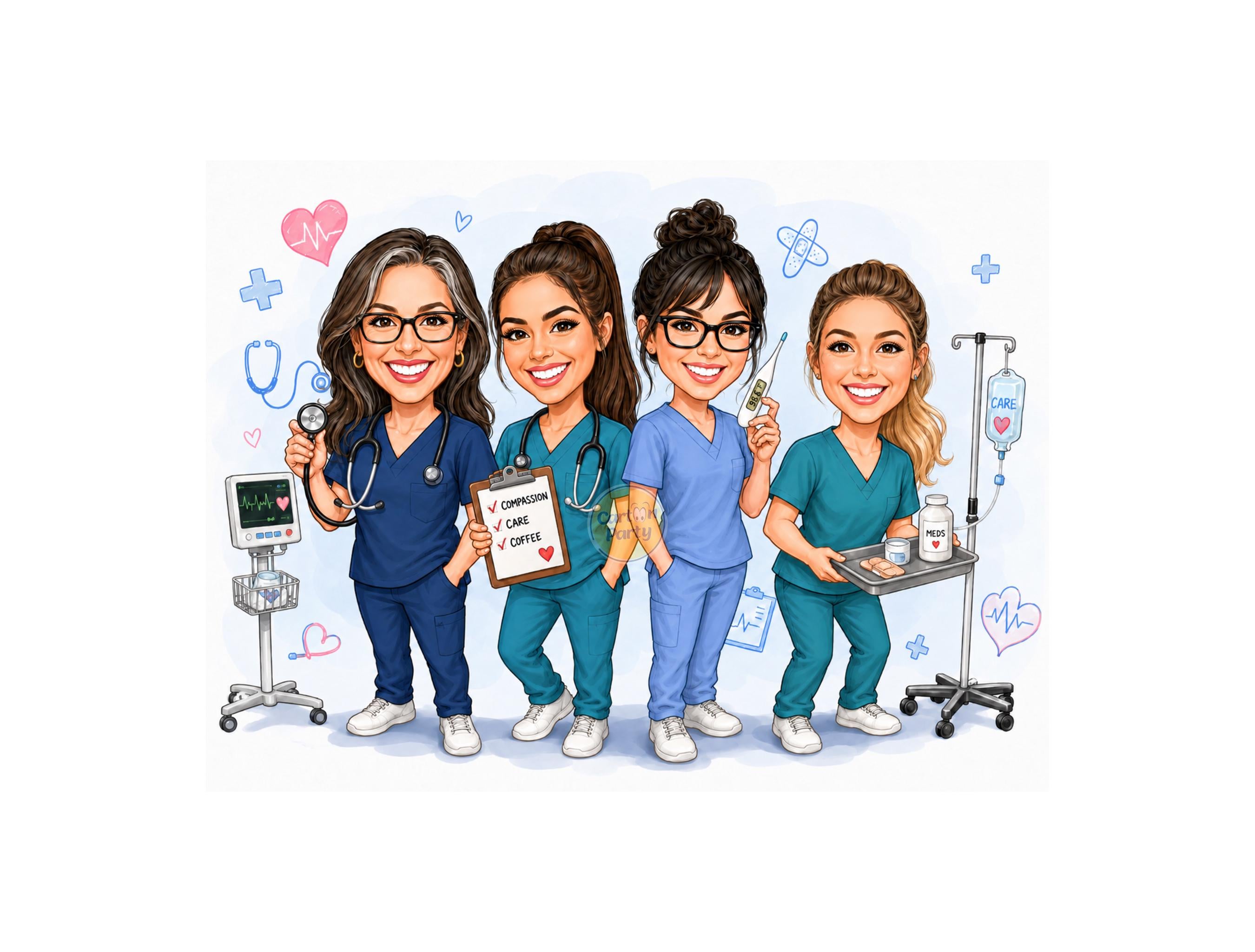 Group Caricature from photo