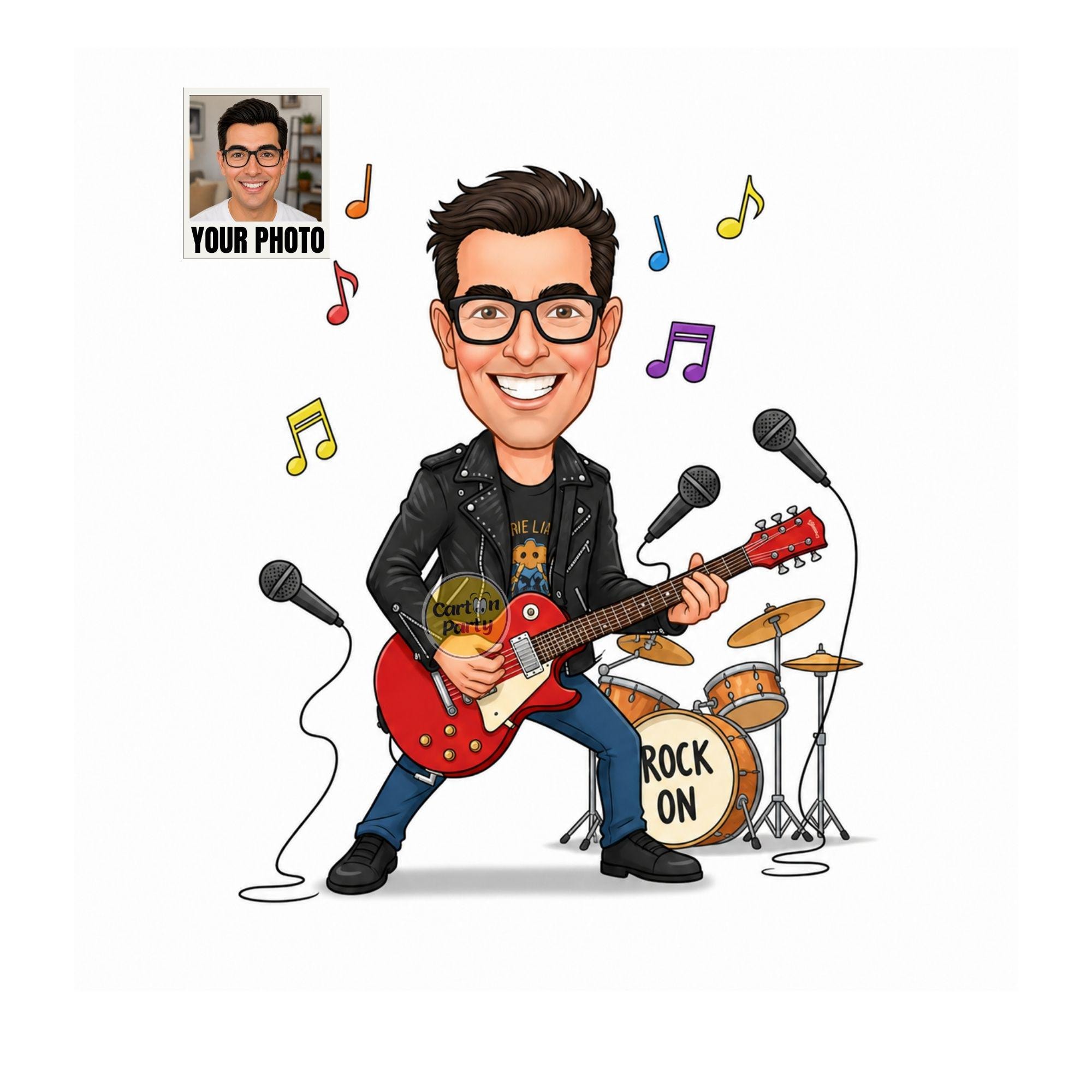 Guitarist Caricature from Photo from photo